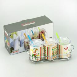 三組直身陶瓷調味杯（鋼