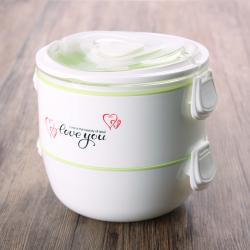 心形小號(hào)雙層便當(dāng)盒（簡